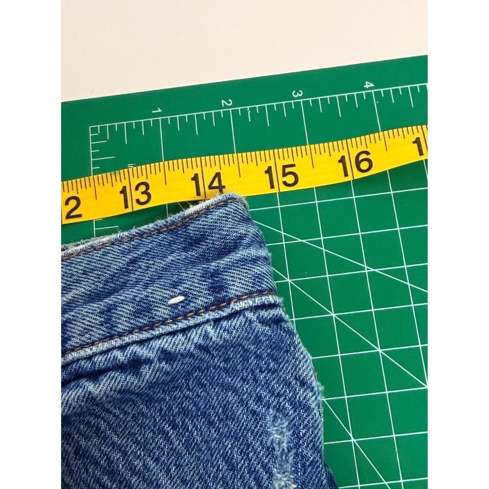 Abercrombie & Fitch The Loose High Rise Women 27/4R Blue Good Raw Hem Distressed